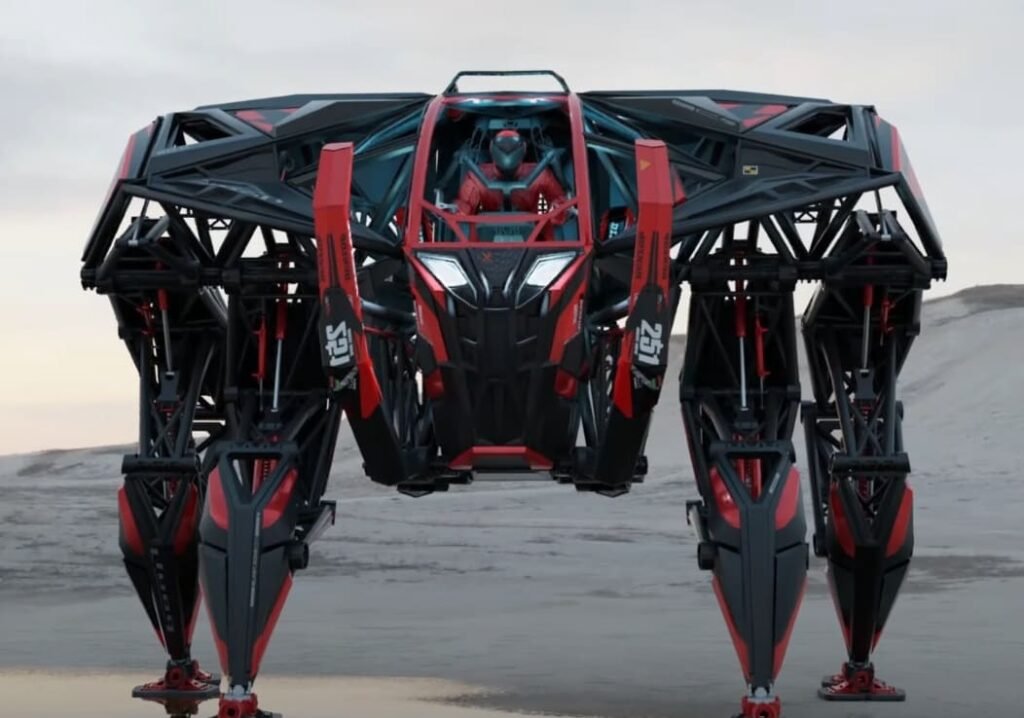 A imagem apresenta o robô da empresa ExoSapien Technologies com controle 100% humano.