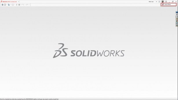Imagem da página de carregamento do SOLIDWORKS.