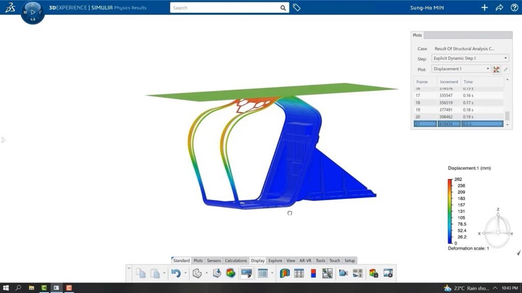 A imagem mostra a interface do SOLIDWORKS CAD 3D. Em foco, uma imagem realista de um equipamento industrial.