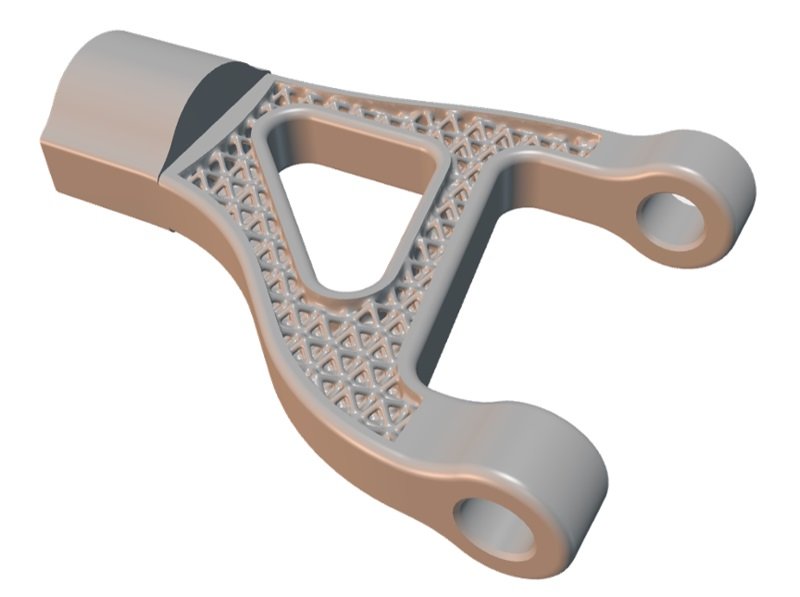 A imagem mostra uma peça hiperrealista produzida e desenhada a partir do software CAD 3D SOLIDWORKS.