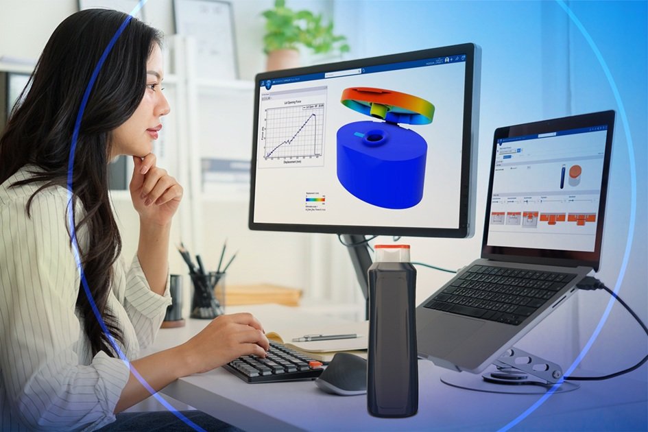Woman focused on software development, surrounded by a clean and
